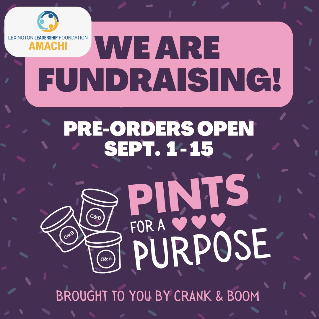 AmachiLEX's tweet photo. We are fundraising with Crank &amp; Boom’s new program, PINTS FOR A PURPOSE! Pre-Order
ice cream pints and the proceeds come to us! 
Pre-Order HERE from Sept 1 - 15 => https://t.co/NyQ6h3DDVC https://t.co/HEg9gJodUX