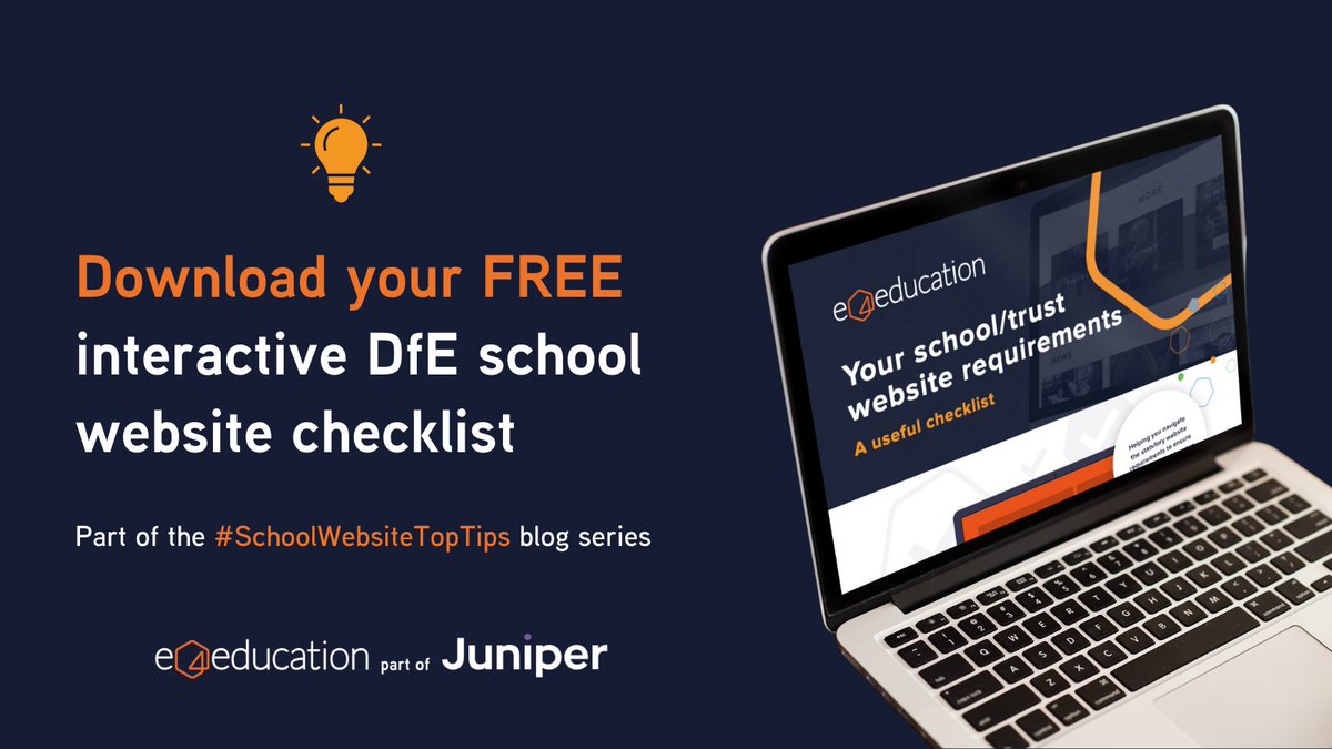 It’s a legal requirement to have a #SchoolWebsite but there is a lot of specific content that Ofsted will be checking for before they come to visit.

Make sure your website is up to date with our FREE interactive DfE checklist: bit.ly/3RohzIb

#SchoolWebsiteTopTips