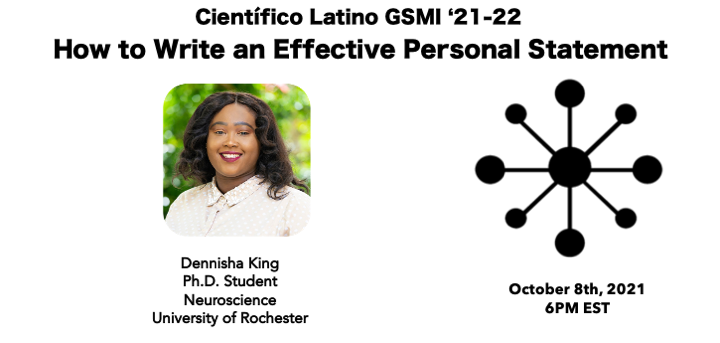 cientificolatin's tweet photo. ✍️ Having a tough time writing your personal statement?

Check out our recorded webinar on "How to Write a Personal Statement for Graduate School in the Sciences" hosted by @denns_neurons during GSMI 2021. 

https://t.co/re3tE05Yzj https://t.co/780ECBVt0v