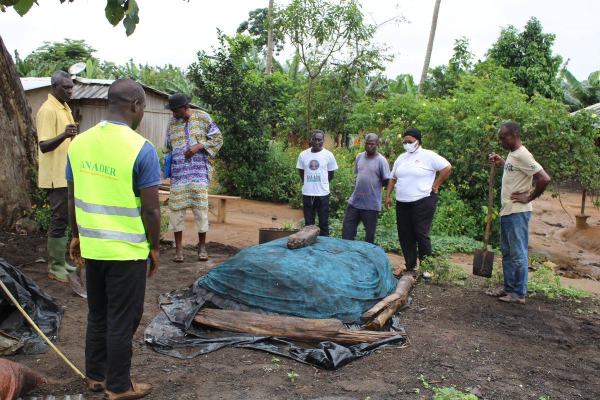 ANADER_CI's tweet photo. A #Irobo dans la sous-préfecture de #Dabou, la visite du suivi post-formation de la maturation du #compost dans le cadre du projet #BENKADI a permis de s'assurer du respect ⤵️⤵️
#CIV225
@csci225
#changementclimatique
#agriculturebiologique
#agriculture https://t.co/ZpgvmASvwf