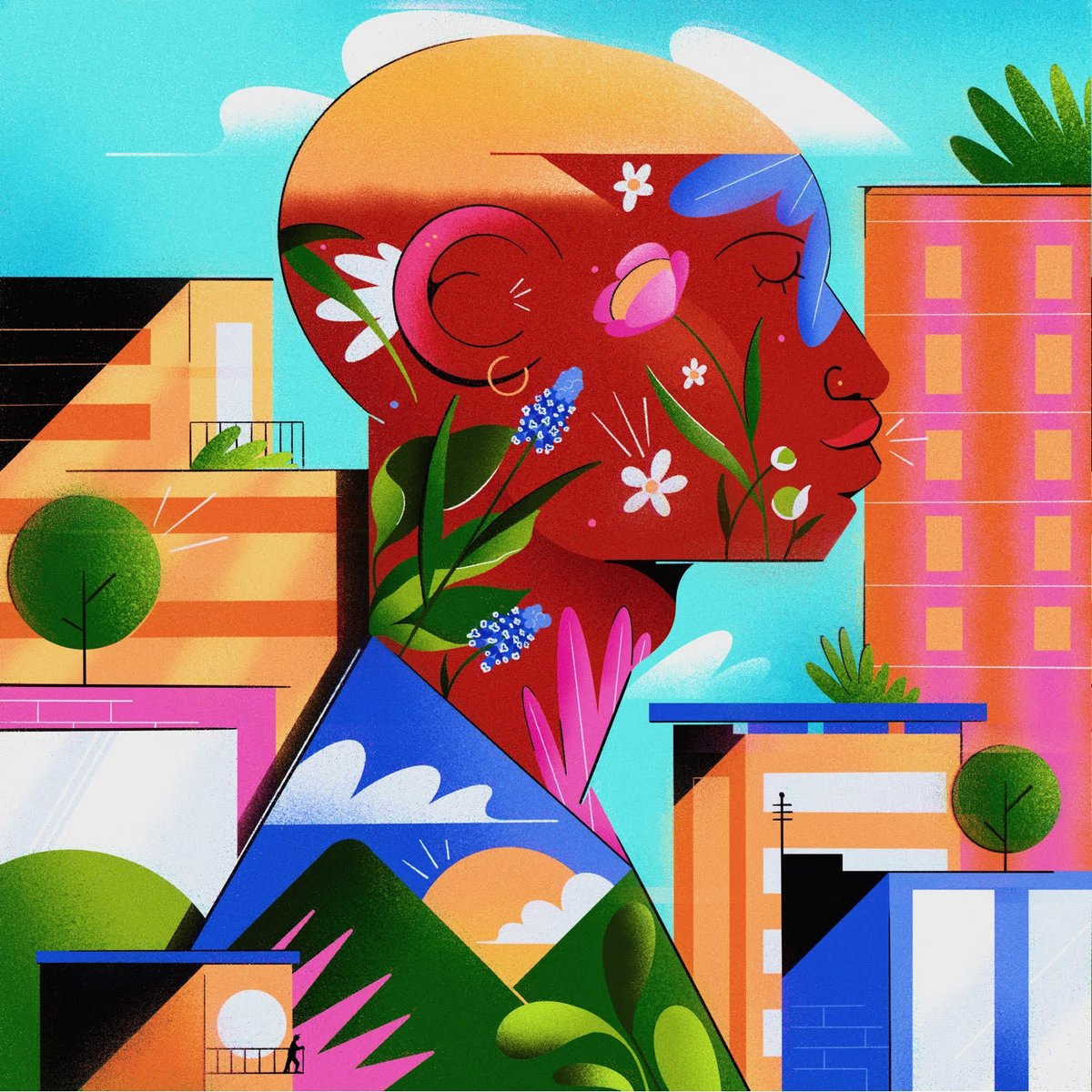 C40 asked a global collective of incredible artists to depict what the world could look like if local, national, and international leaders were #UnitedinAction.🧑‍🎨

The second artwork is from Yay Abe, a multi-disciplinary illustration studio in Cape Town.  c40summit.org/article/russel…