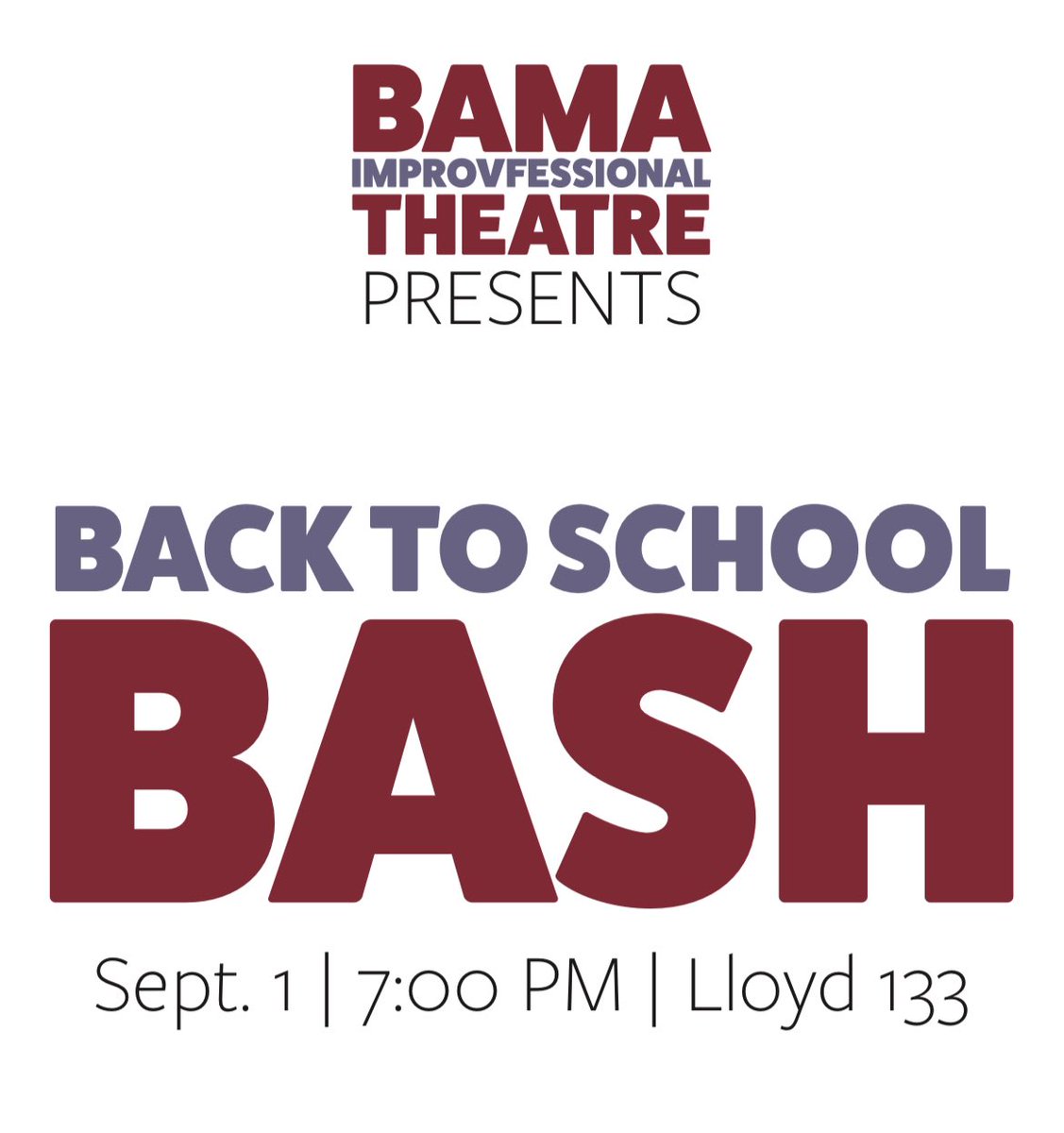BamaImprov's tweet photo. TONIGHT!! We’re so excited to see everyone! https://t.co/6KjRWRntRG