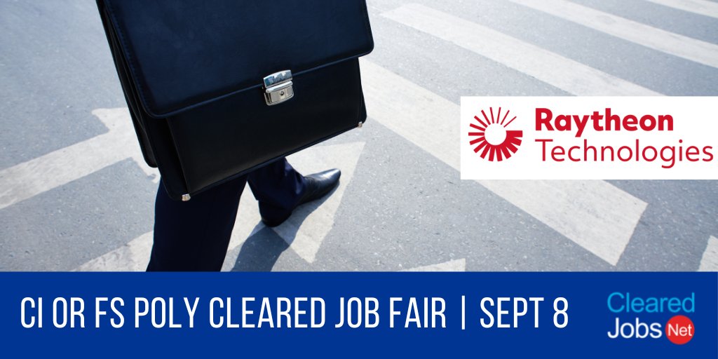 ClearedJobsNet's tweet image. Interview with @RaytheonTech at the September 8 CI or FS Polygraph #ClearedJobFair clearedjobs.net/job-fair-compa… #CNODeveloper #EmulationEngineer