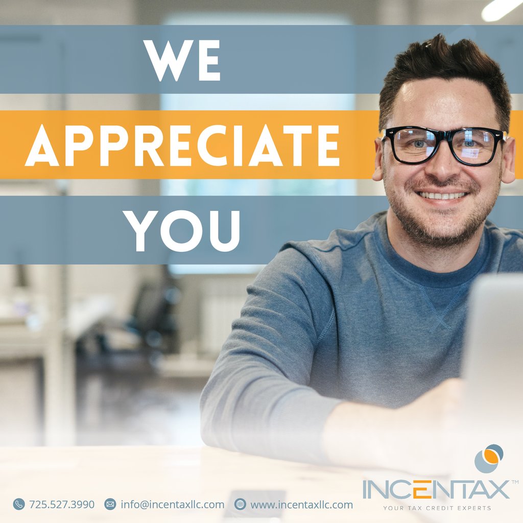 incentaxllc's tweet photo. The Incentax team would like to take a moment to say thank you to our partners! We're grateful for the continued support of our colleagues and affiliates, and we look forward to further growing our community of partnerships.

#Incentax #YourTaxCreditExperts #Partnership https://t.co/0VVqfTaz8i