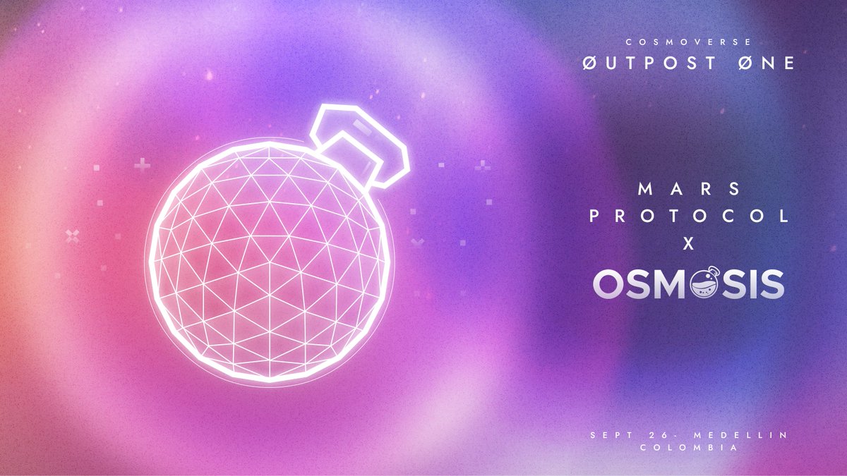Mars Protocol ๐ด (@mars_protocol) on Twitter photo ๐ฐ๏ธ ANNOUNCING "รUTPOST รNE"
A secret gathering of Martians and Osmonauts in Medellin during <a href="/CosmoverseHQ/">Cosmoverse | Cosmos Conference</a>
Join <a href="/mars_protocol/">Mars Protocol ๐ด</a> x <a href="/osmosiszone/">Osmosis ๐งช</a> on Sept. 26, 2022 AD at โโโโโโโโโ, Colombia. RT for a chance to uncover the location early and secure 2 ๐๏ธ. ๐ฐ๏ธ ANNOUNCING "รUTPOST รNE"
A secret gathering of Martians and Osmonauts in Medellin during <a href="/CosmoverseHQ/">Cosmoverse | Cosmos Conference</a>
Join <a href="/mars_protocol/">Mars Protocol ๐ด</a> x <a href="/osmosiszone/">Osmosis ๐งช</a> on Sept. 26, 2022 AD at โโโโโโโโโ, Colombia. RT for a chance to uncover the location early and secure 2 ๐๏ธ.