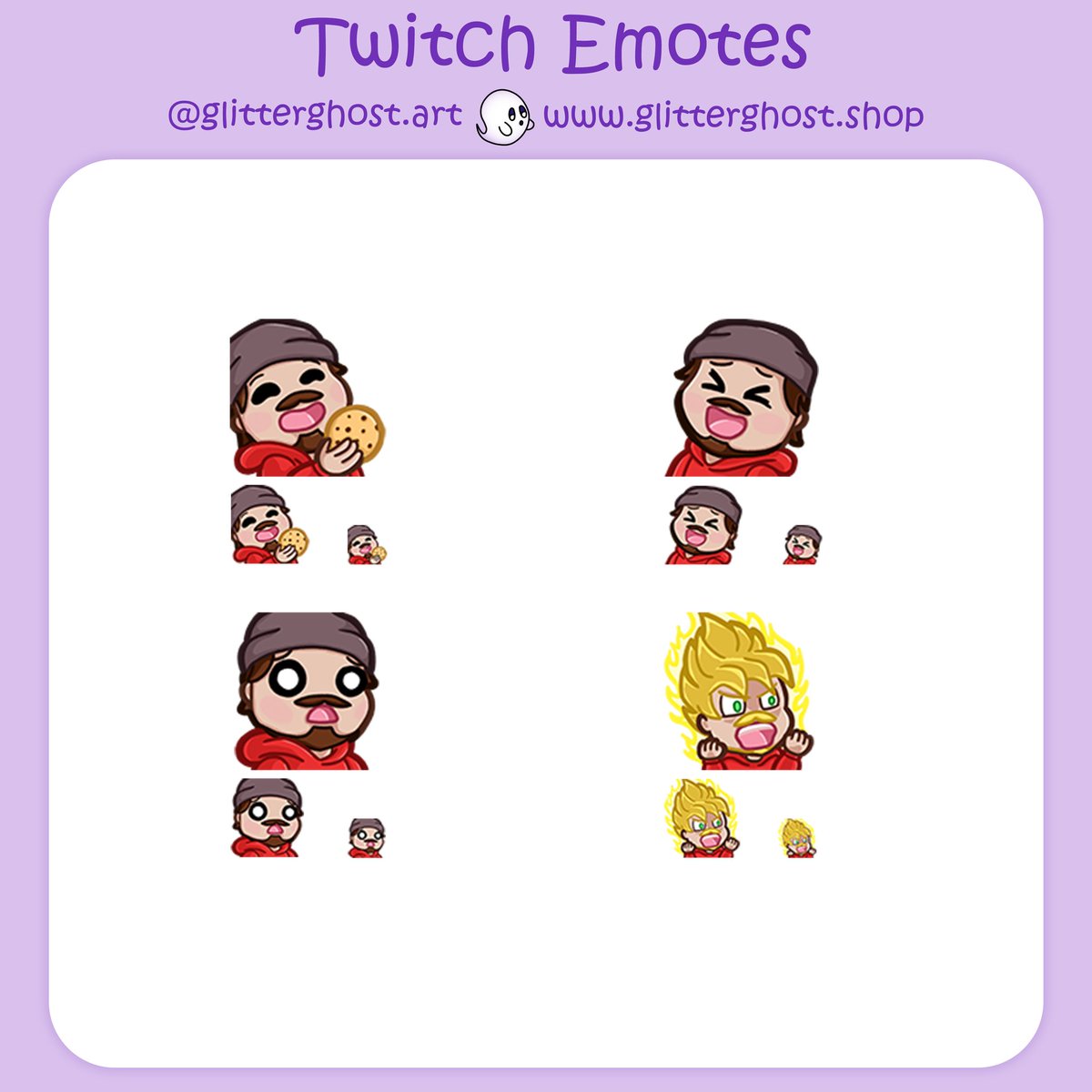 glitterghostart's tweet photo. I ended up doing some emotes as well.

These are some practice ones of my husband 😂
My favorite is the cookie one.

Open to commissions!

#handmadeshop #emoteartist #emote #emotes #comissionsope https://t.co/lrbcWOODXQ
