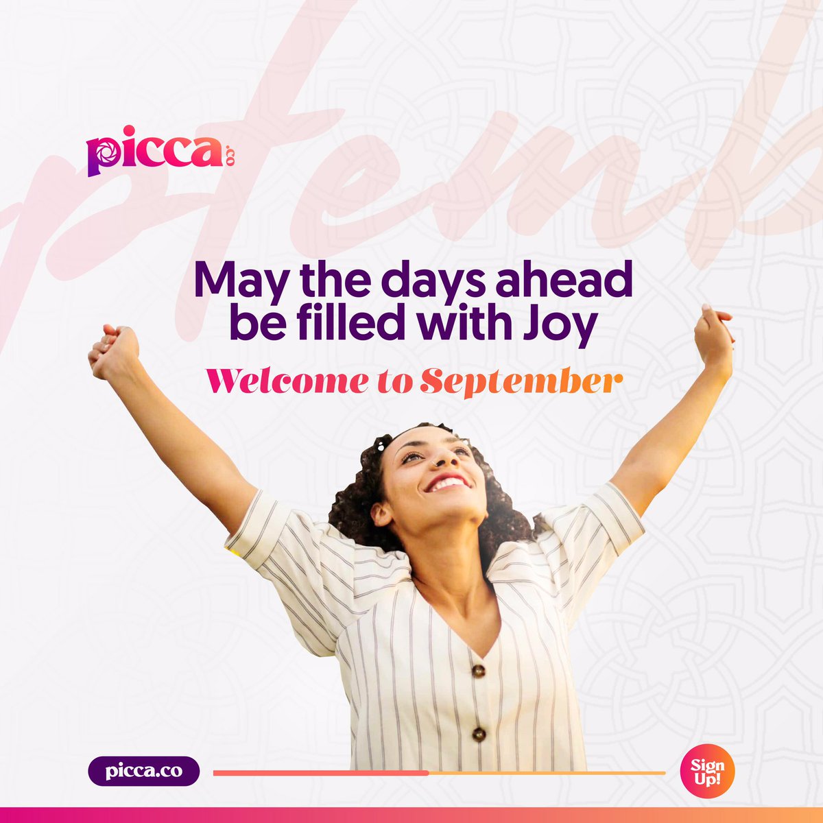 piccahub1's tweet photo. May all the dreams in your heart enjoy fulfillment this month.

Have a blessed September!

We are rooting for your #growth and #success.

#picca #happynewmonth #newmonthnewgoals #newmonthvibes #September #September2022 #september1st #goviral https://t.co/tEuxyZ49gh