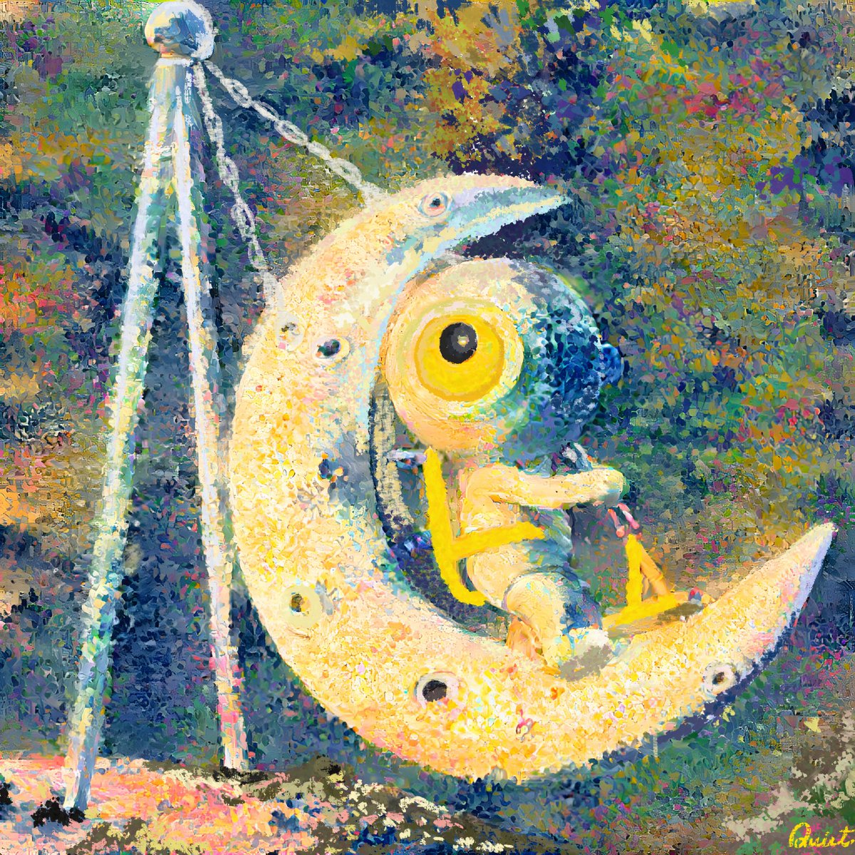 eeeryung's tweet photo. 손목을 바쳐가며 그린 보람이 있었네요^^!오늘 경매에 출품한! Roboeye on a moon-swing 이라는 작품입니다^^
울 도씨의 VVVIP
선식님 @kimsunsik0903 께 낙찰되었답니다^^ 감사합니다❤️❤️❤️

#nft #nftart #nft팀도씨 #도씨팀 #rhythmicalNFT #auction #roboeye #moon #expressionism https://t.co/J6XWX94VK9