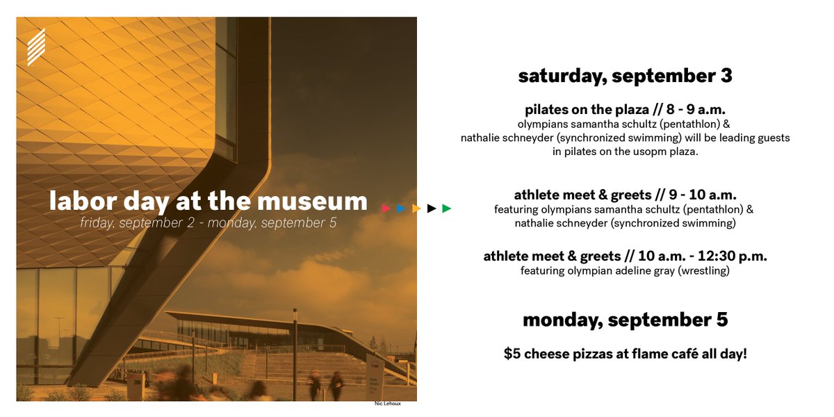 Summer's not over just yet. ☀️ Join us all #LaborDay weekend for athlete-led work outs on the #USOPMuseum plaza, meet &amp; greets and more!

#TakePart: usopm.org/tickets