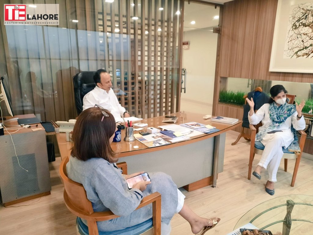 TiELahore's tweet photo. Mr. Faisal Mushtaq, Serial Healthtech Entrepreneur, visited TiE Lahore. Various contours for enabling local entrepreneurs, specifically women, were discussed. 

We thank him for being our guest for #TiETalks. Looking forward to having him with us again. https://t.co/lnCg82Pljj