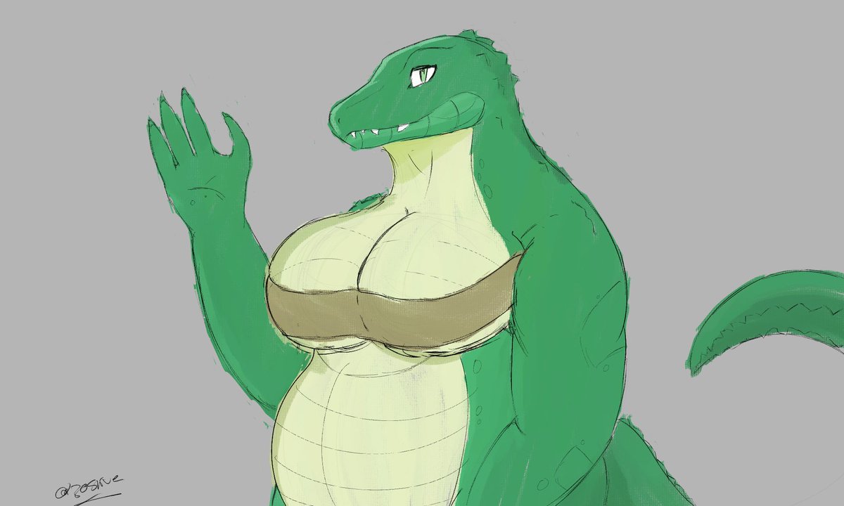 Joskue_'s tweet photo. Momma gator 😳 #scalie #furry #digitalart https://t.co/usCgHTKKGd