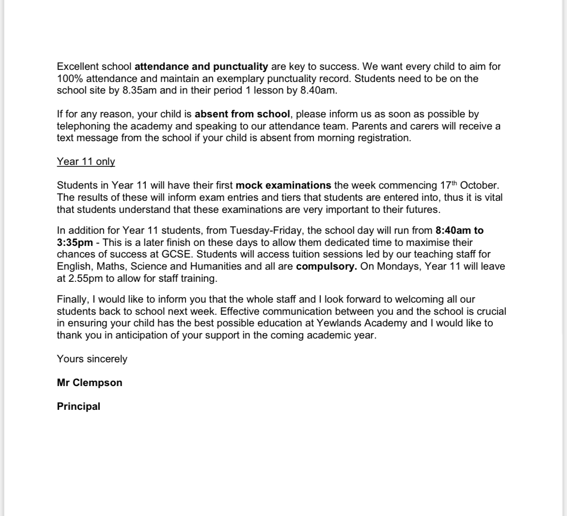 Yewlands Academy tweet media