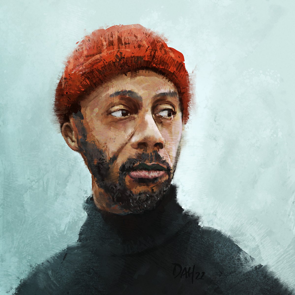 Bit of portrait painting to try and blow off the cobwebs and distract myself from the AI artists marching on the horizon! Mainly trying some new things with how severe my edges are and where I can suggest texture.

#portrait #ArtistOnTwitter #digitalart #painting