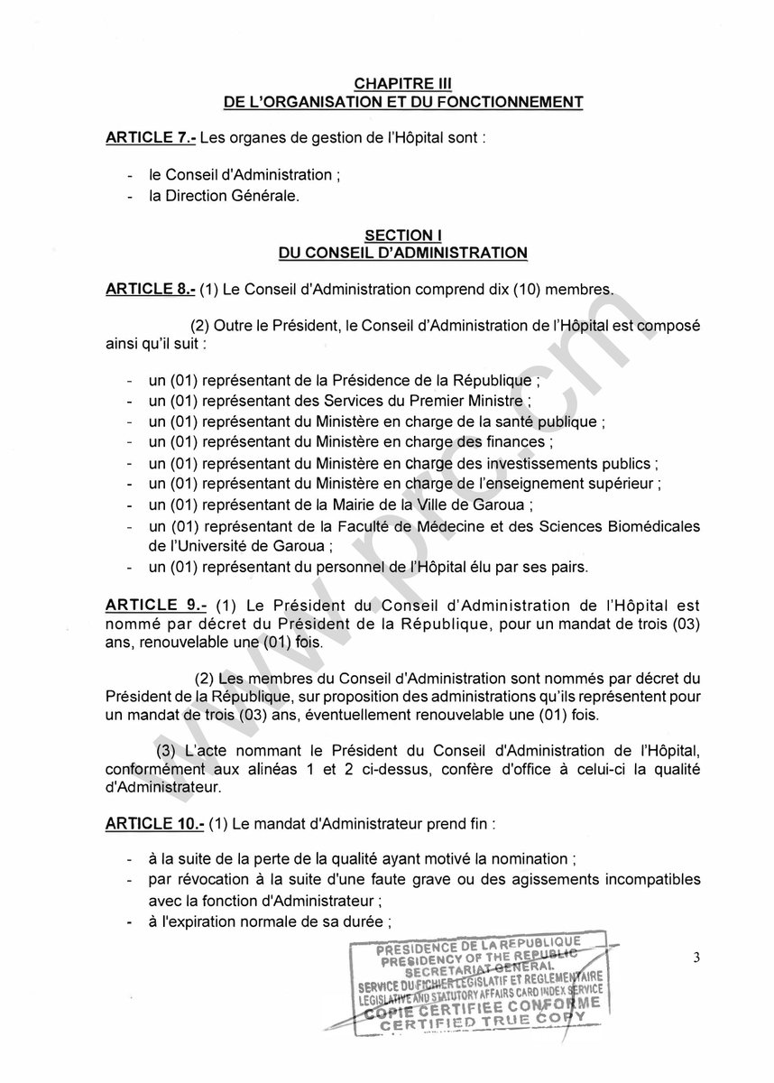 PR_Paul_BIYA's tweet photo. Décret portant création, organisation et fonctionnement de l’Hôpital Général de Garoua.
#PaulBiya
#Cameroun 
1/4 https://t.co/pfZUfT8pn2