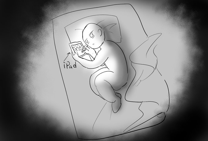 寝る寸前までお絵描きする時の姿勢 