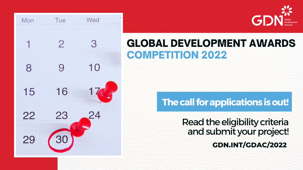 GDNint's tweet photo. You can now submit your project!🎊 👉 https://t.co/xdwLWnctWl 

This year’s #GlobalDevelopmentAwards #Competition theme is Post-COVID-19 Governance - Learning from challenging circumstances to build better governance systems. #GDAC https://t.co/NH05czDoYG