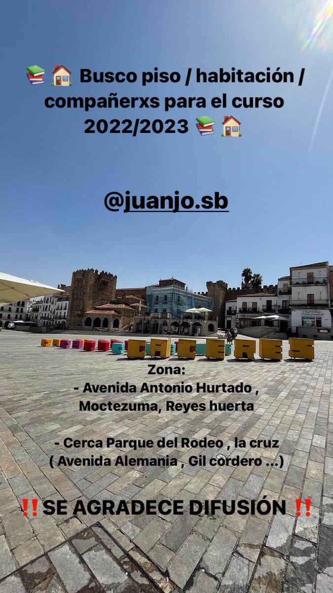 Se agradece difusión ‼️ #queydondeestudiar22 #caceres #pisocaceres