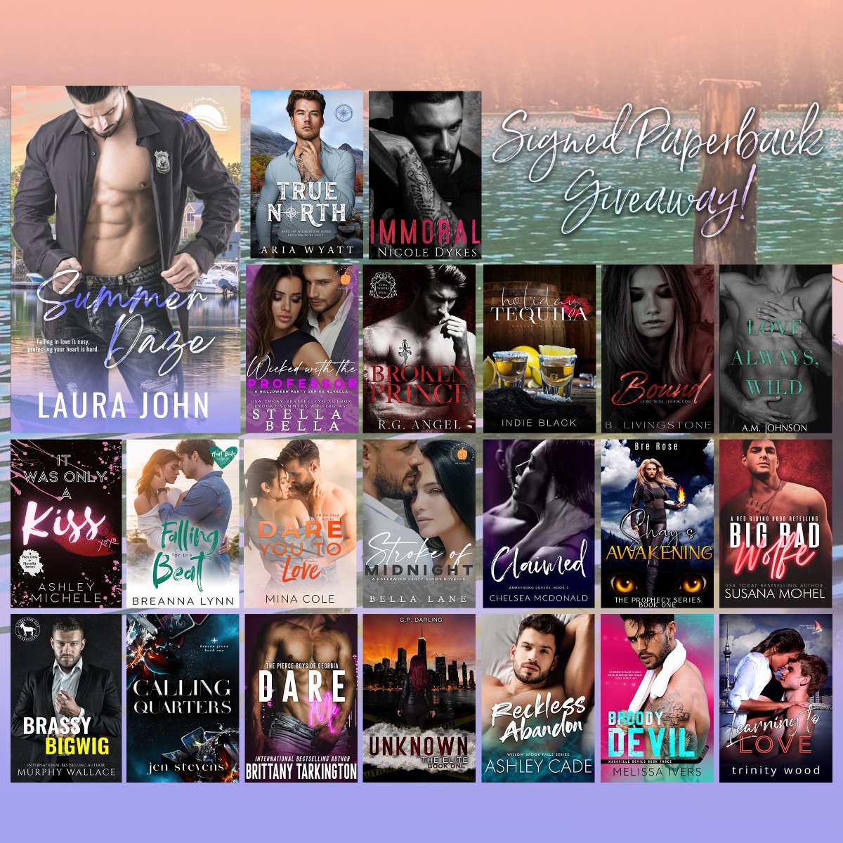 AuthorAshCade's tweet photo. I'm celebrating Laura John's Summer Daze with all these incredible authors by giving away 22 SIGNED BOOKS!
Enter here → https://t.co/TJPgszro5p
Grab Summer Daze → https://t.co/7WmjYnTcHh https://t.co/YMm2bNqD2u