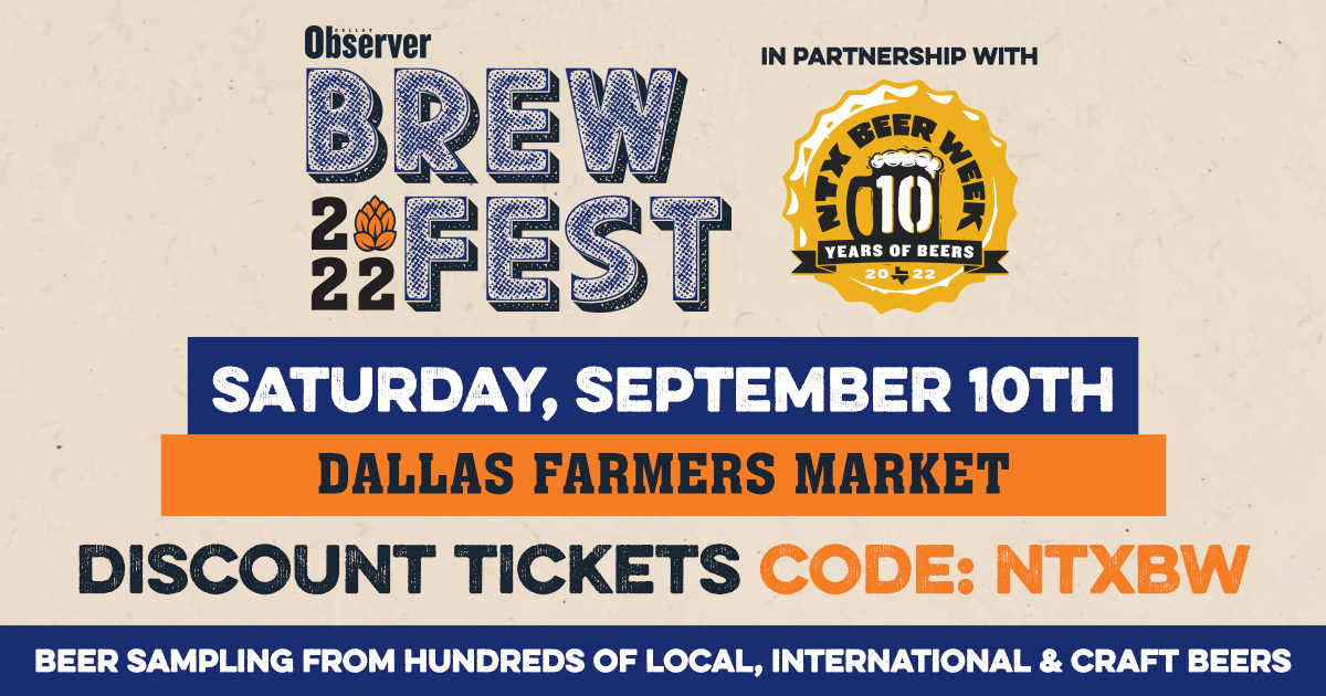 Wanna save some dough on 12th annual <a href="/Dallas_Observer/">Dallas Observer</a> #BrewfestDAL with code NTXBW and kick off this year's festivities with 100s of beers from #Dallas and beyond! 

etix.com/ticket/p/34538…