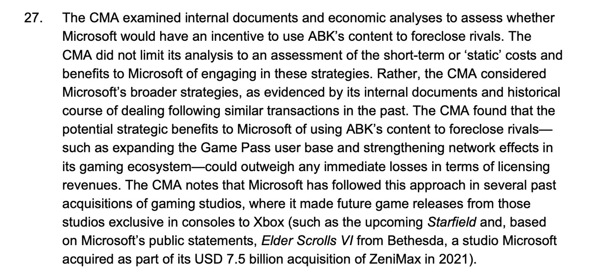 Zuby_Tech's tweet photo. Before Bethesda Acquisition:
"This deal was not done to take games away from another player base like that. Nowhere in the documentation that we put together was: ‘How do we keep other players from playing these games?’
Glad This Is Picked Up By Regulators: https://t.co/8ycgqDzs5k