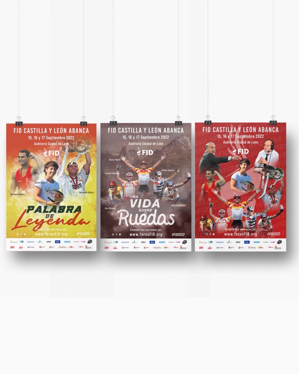 ForosFID's tweet photo. 🥇🚴 CARTELES DE LA VI EDICIÓN DEL FID CASTILLA Y LEON @SomosABANCA ⚽️🎙

🗓 15, 16 y 17 de septiembre 20:00h
📍 Auditorio Ciudad de León

No te quedes sin tu abono, ya a la venta en nuestra web 👉 https://t.co/ZE8oR6rKZB https://t.co/ohJzHT63F7