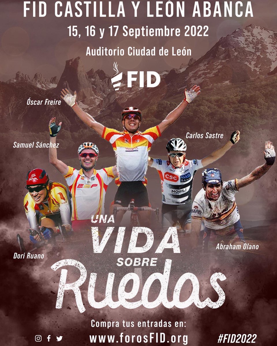 ForosFID's tweet photo. 🥇🚴 CARTELES DE LA VI EDICIÓN DEL FID CASTILLA Y LEON @SomosABANCA ⚽️🎙

🗓 15, 16 y 17 de septiembre 20:00h
📍 Auditorio Ciudad de León

No te quedes sin tu abono, ya a la venta en nuestra web 👉 https://t.co/ZE8oR6rKZB https://t.co/ohJzHT63F7