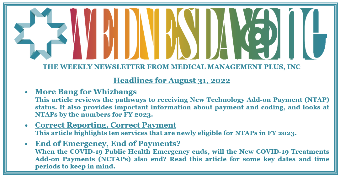 RTMDInsights's tweet photo. This week's issue of Wednesday@One focuses on New Technology Add-on Payments (NTAPs) and New COVID-19 Treatments Add-on Payments (NCTAPs). For a free subscription to Wednesday@One, go to https://t.co/rq9LSq0N00 https://t.co/9ewXNiUlaF