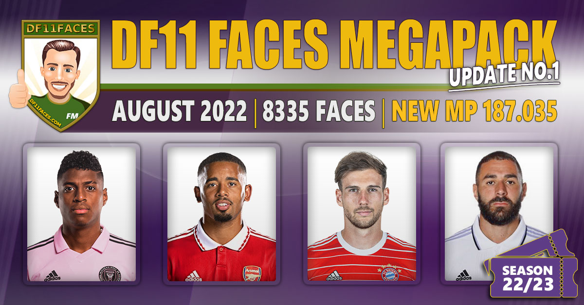 DF11Faces's tweet photo. 🔥The 1st #DF11𝐔𝐩𝐝𝐚𝐭𝐞 for the new season!
Let's update your DF11 Megapack to over 187.000 faces.

📈𝐒𝐞𝐚𝐬𝐨𝐧 𝟐𝟐/𝟐𝟑

👤faces
8⃣3⃣3⃣5⃣

10 full Leaguepacks:
🇩🇪(3)🇦🇹(2) 🇨🇦🏴󠁧󠁢󠁥󠁮󠁧󠁿🇳🇴🇹🇷🇺🇸

Team updates worldwide:
🇪🇸🇫🇷🇳🇱🇨🇿🇵🇹🇺🇾🇦🇷🇧🇷🇹🇳

🔗https://t.co/KI5bF1Qnj7

#FM23 #DF11faces https://t.co/OUuUEfokPo