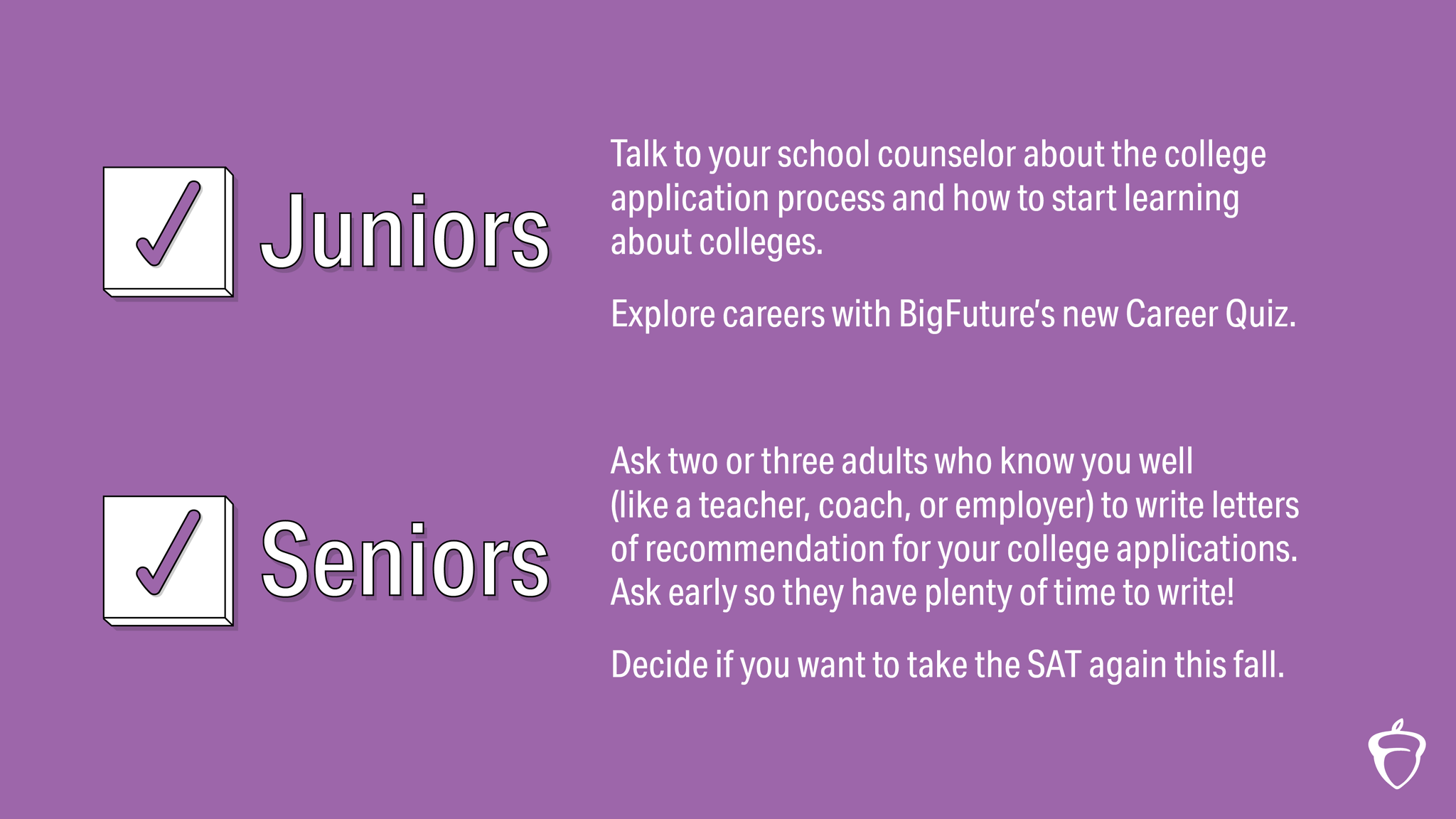 The College Board on Twitter "Take these college planning steps in