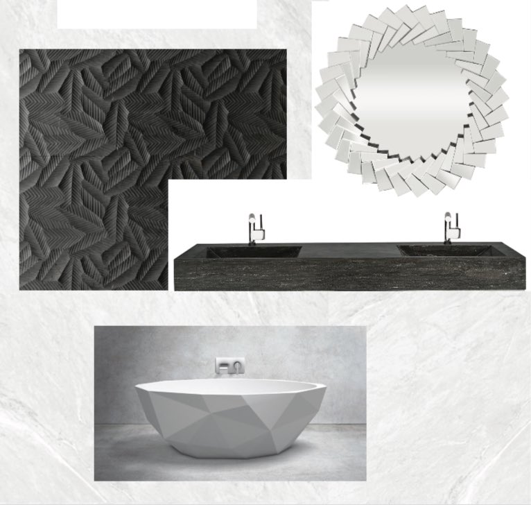 This is a glimpse at the bathroom design scheme we proposed for Mount Alverno Hotel and Resort. The goal of this project was to bring nature indoors, and play with blacks, whites, and greys. One compliments the other, rather than outshining other elements.
kikiphukandesigns.com