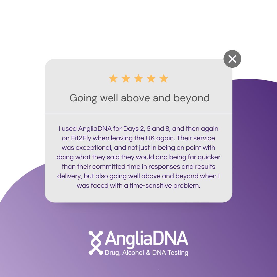 Another wonderful customer review!⭐️ ⭐️ ⭐️ ⭐️ ⭐️ Thank you Ben for your great review and for choosing Anglia DNA Services for your testing needs.