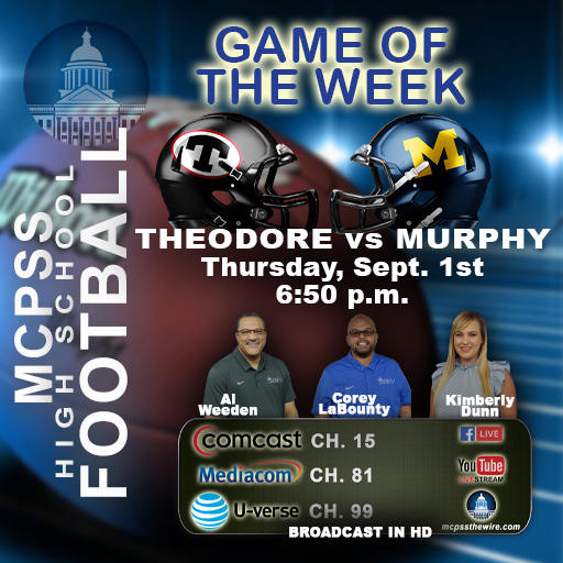 Watch the Theodore Bobcats take on the Murphy Panthers live tonight starting at 6:50 in the mcpssTV Game of the Week! See it on Comcast channel 15, Mediacom 81, AT&amp;T U-verse 99, Facebook Live, YouTube or mcpss.com/mcpsstv! #BeEXTRAordinary #LearningLeading