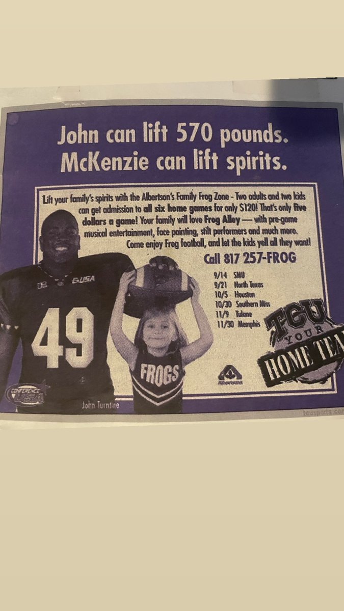 JohnTurntine's tweet photo. #TBT TINE : I can’t wait until #TCUfootbal hit the field. #frogslife . https://t.co/d9OFx9S2wa