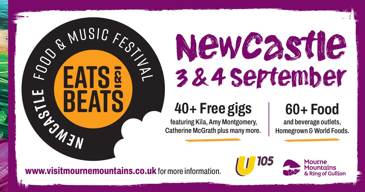 VisitMGS's tweet photo. ⏳The countdown is over, and all roads lead to Newcastle for the hottest (free) ticket in town!

🎉 Eats &amp; Beats kicks off tomorrow, Saturday 3 September. For full programme information 👉🏼 https://t.co/hwwDezuVvA

#VisitMourne #EatsandBeats https://t.co/IZObiOozMo