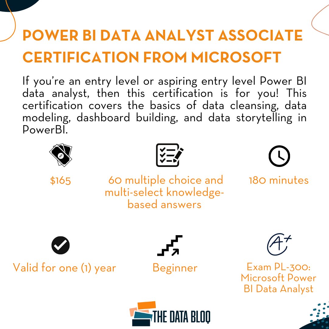 Do you enjoy analyzing and unlocking insights in data using Power BI? Or you're a newbie on the quest for knowledge? Then you should check out this certification. It covers the basics of data cleansing, modelling, and storytelling in PowerBI.

#PowerBI #certification #dataanalyst