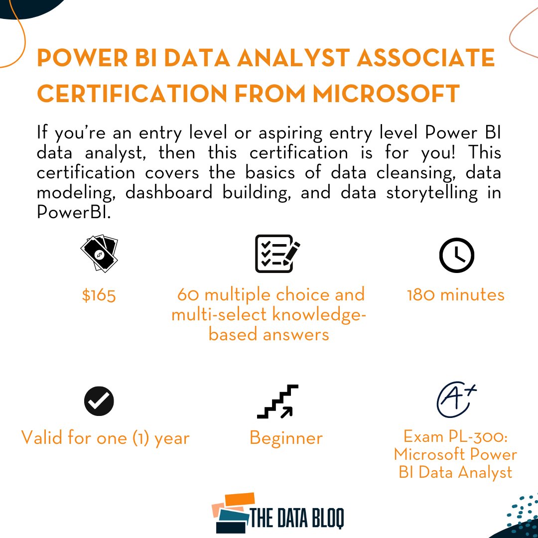 Do you enjoy analyzing and unlocking insights in data using Power BI? Or you're a newbie on the quest for knowledge? Then you should check out this certification. It covers the basics of data cleansing, modelling, and storytelling in PowerBI. #PowerBI #certification #dataanalyst
