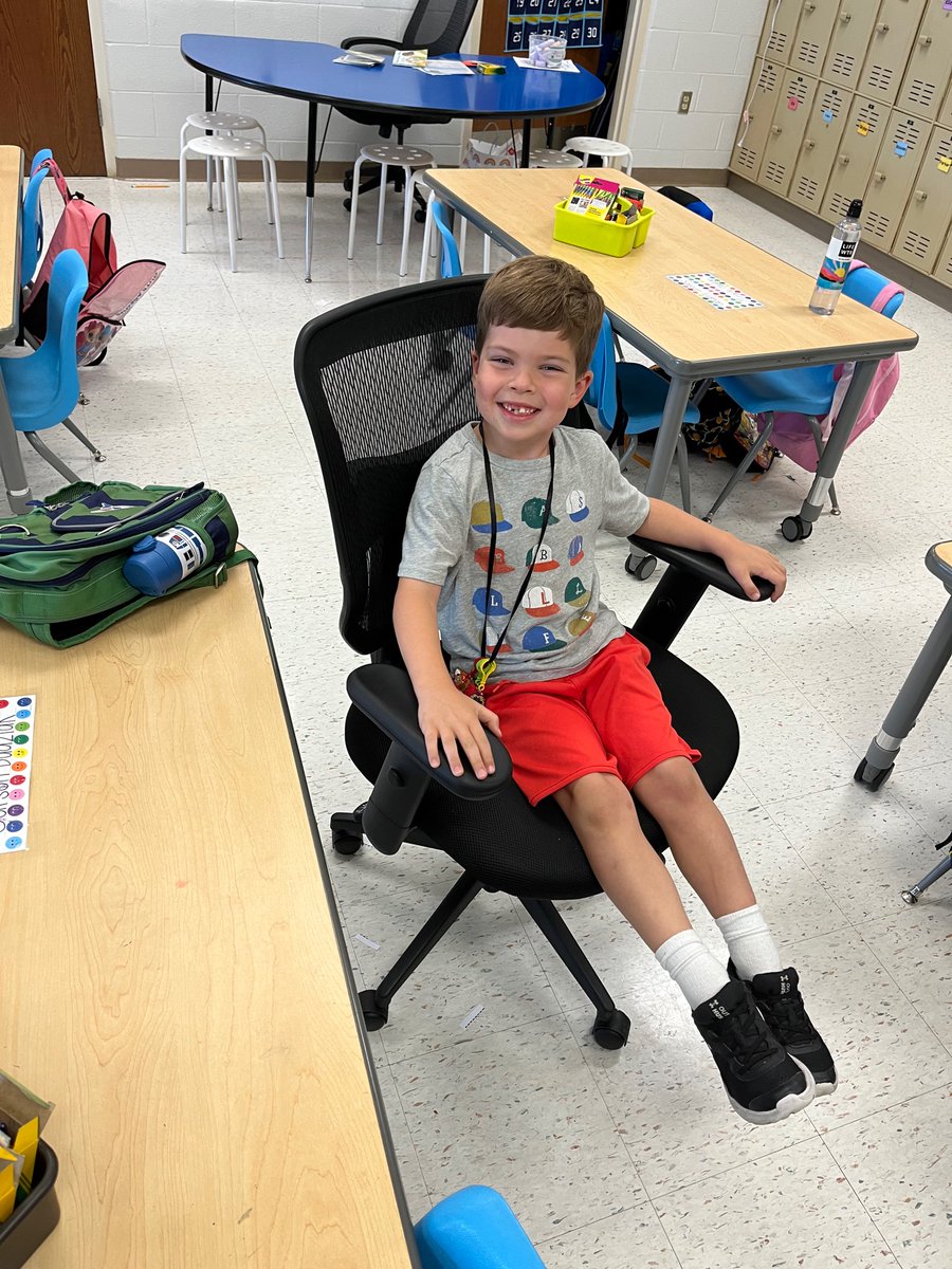 Carson looks like one happy first grader sitting in the principal’s chair!! THANK YOU to all our parents who have supported our fall fundraiser! We are extending the deadline for online &amp; order form sales through Labor Day weekend! Keep selling!