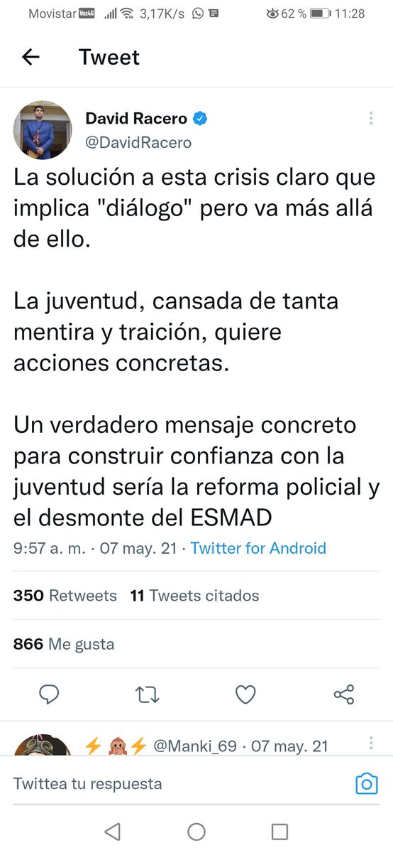 yabt's tweet photo. #VanessaPregúnteleARacero. @vanedelatorre @DavidRacero hace algún tiempo hablabas de desmonte del esmad. Que pasó? https://t.co/cqPg1DxqI2
