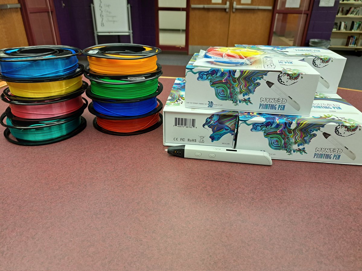 lms_librarian's tweet photo. A huge THANK YOU to @305EdFoundation for the 21st Century Grant that allowed us to purchase new 3D pens and filament! We can't wait for students to use them in the Makerspace in 2 weeks! #305GrowsGreatness #305Libraries https://t.co/a3KwOWLdAx