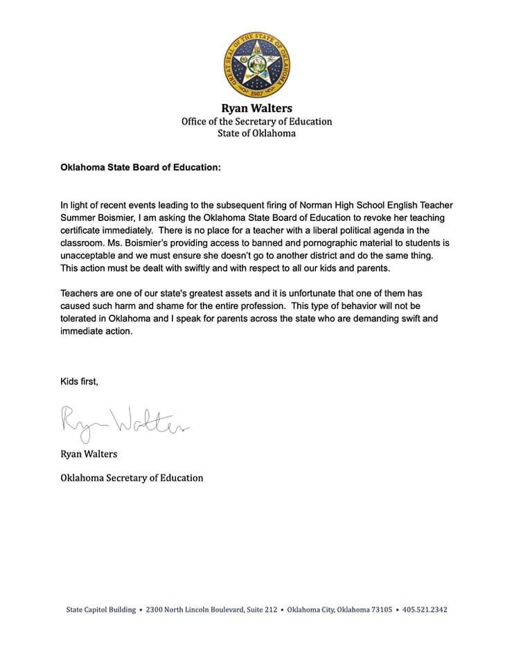 SportsPrincess's tweet photo. Meanwhile in OK, the State @sec_walters is going after a teacher to revoke her teaching certificate completely for providing a QR code to students to access the @BKLYNlibrary. Mind you, they won’t do this to bad cops, but reading is just too dangerous. #GOPNazis #NazisBanBooks https://t.co/0FJGUA2moE