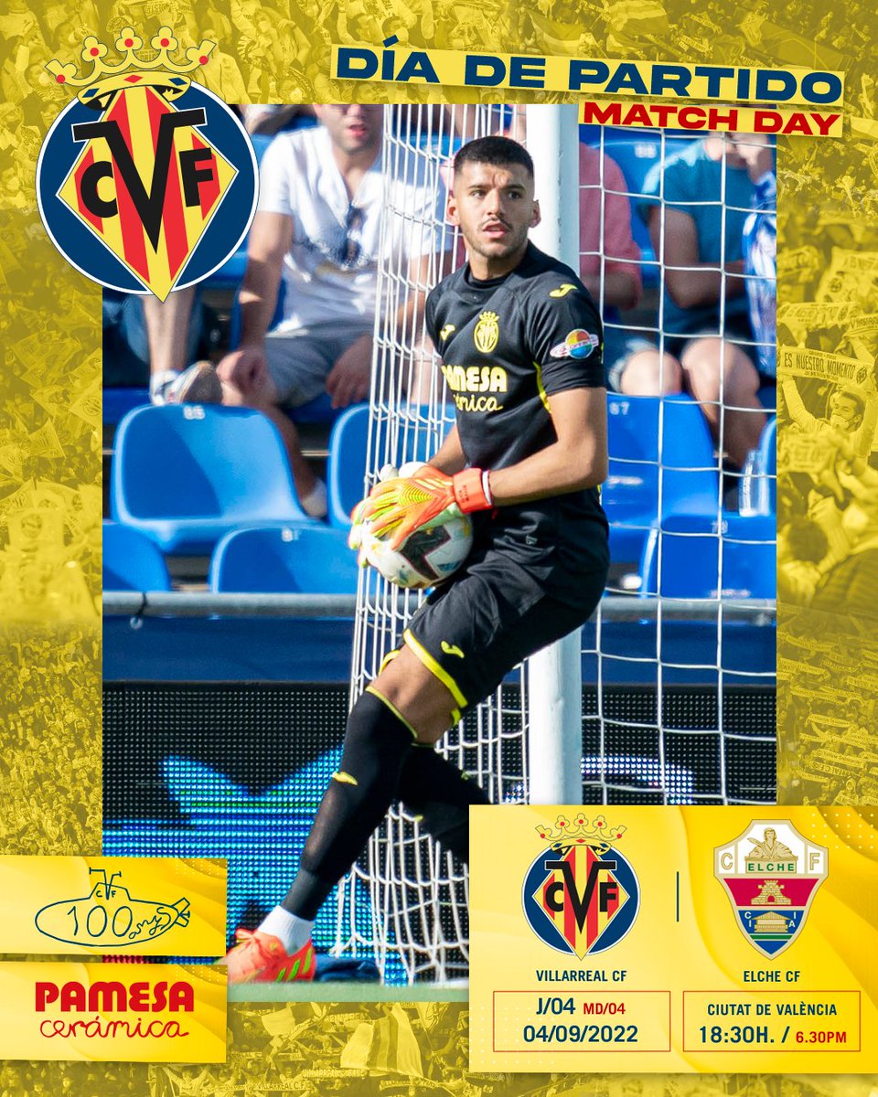 ¡Nuestro primer partido de #LaLiga como locales! 🆚 @elchecf ⌚ 18.30 horas 🏟️ Estadio Ciutat de València 🏆 Jornada 4 @LaLiga 📺 @MovistarFutbol 📱 #VillarrealElche