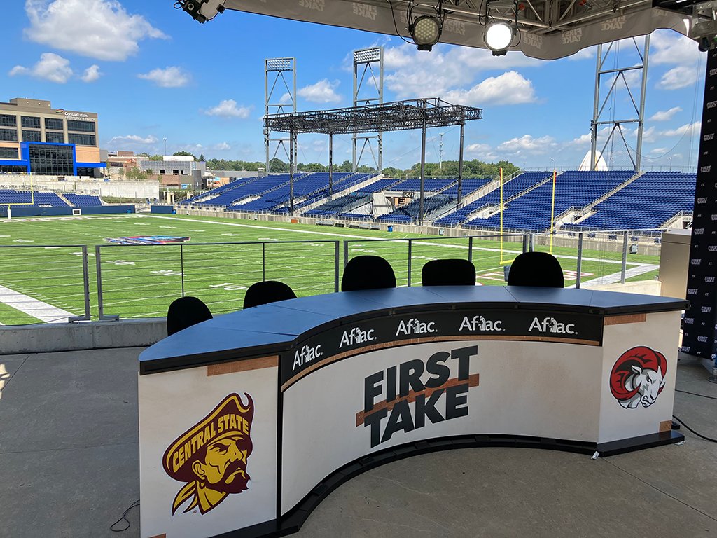 Friday morning ➡️ <a href="/stephenasmith/">Stephen A Smith</a> and <a href="/MollyQerim/">Molly Qerim</a> will be joined by <a href="/mspears96/">Marcus Spears</a> for <a href="/FirstTake/">First Take</a> LIVE at the Pro Football Hall of Fame.