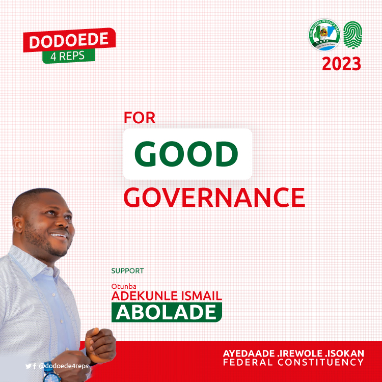 dodoede4reps's tweet photo. Supporting good governance is one of the core values of the NNPP and the good people of Ayedaade/Irewole/Isokan Federal constituency.

We are a people that do not compromise standard when it comes to rooting for the most credible candidates for good governance. https://t.co/hMMJ6tQFtQ