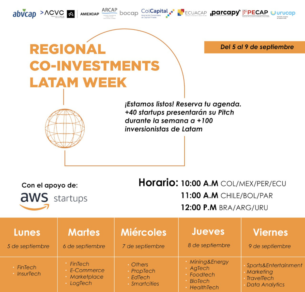 ¡Más de 40 #startup presentarán su pitch! Si eres un fondo que opera en #Latam, miembro de una de las asociaciones de #VC organizadoras, y estás buscando oportunidades de inversión te invitamos al Regional CO-Investments Latam Week Inscríbete en lnkd.in/eNT-E5bU