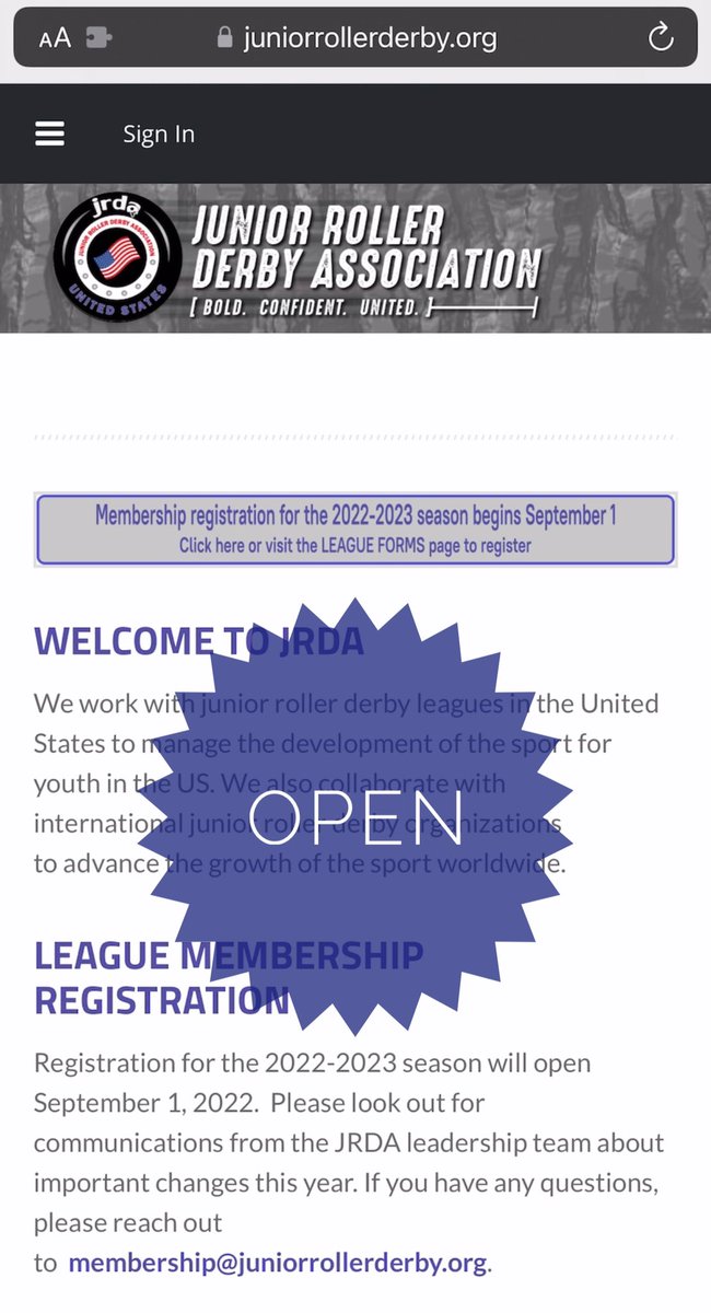 Leagues registering during September enjoy a discounted membership rate!  This applies to both National and Recreational member leagues. Offer expires 9/30, so make sure you register before then to capture the discount.

juniorrollerderby.org/league-forms

❓membership@juniorrollerderby.org