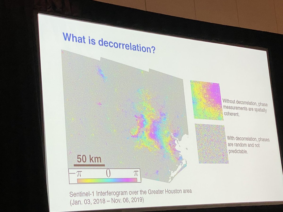 EricFielding's tweet photo. Ann Chen, UT Austin, described methods for separation of incoherent or decorrelated InSAR signals from the coherent signal of surface displacement at NISAR Community Science workshop. #nisarscience22 https://t.co/gp29bl46Ty