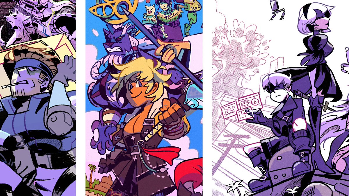 this update will include recent prints i've shared here! i hope to draw another game series fanart in the style of this in time for mcm... 