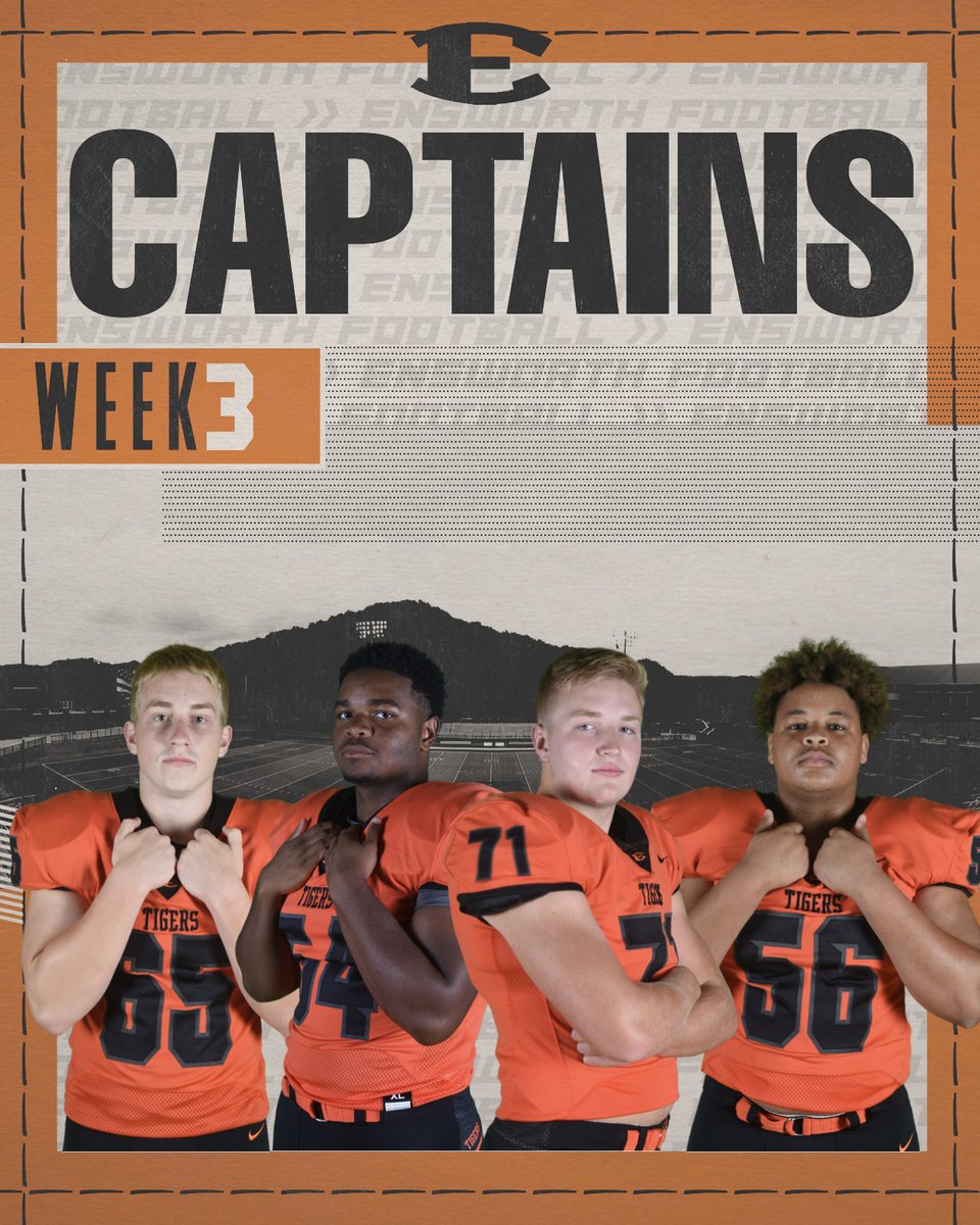 EnsworthFB's tweet photo. Week 3 Captains! @EnsworthTigers @Ensworth #EFamily #TogEther @Bralynn_Morris @grimes2k23 @CalebDorris71 @SilasBosch65 https://t.co/YZiHNhRk1f