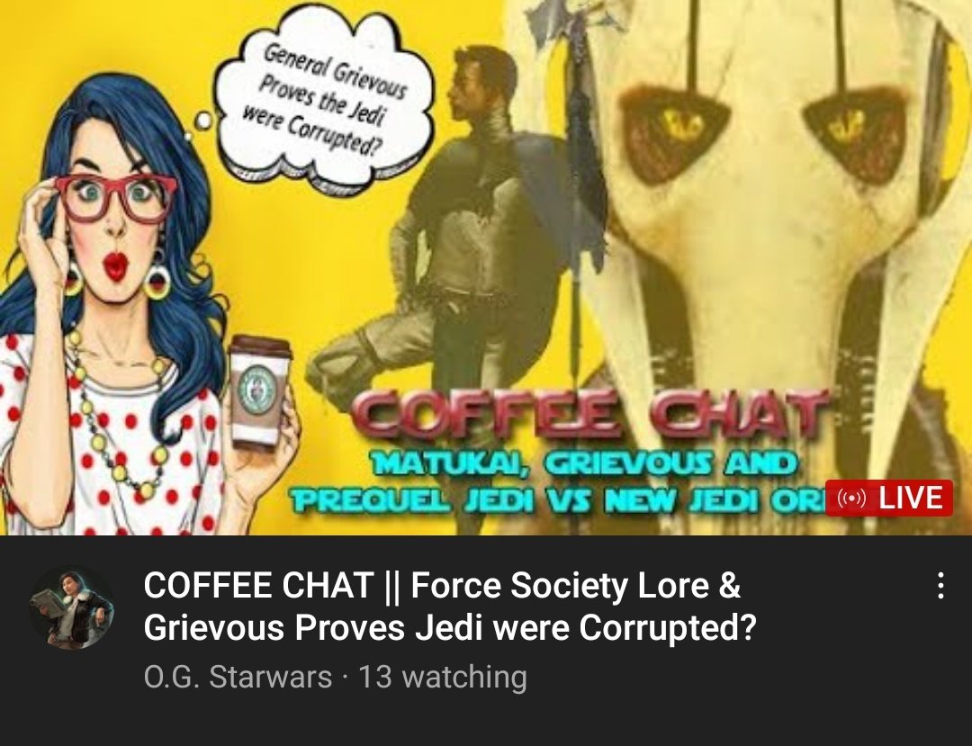 GNinjuh's tweet photo. ☕ #CoffeeChat 🗣 || #ForceSocietyLore | #Grievous Proves #Jedi Were #Corrupted?
🎙@OGStarwarsAB @OGStarwar77
& @KenobiStig On #REAL #StarWars 😁
Force 🔧ing
@soulassassin12
#Andor
#DelRey
#CaffReady!
#OGStarWars
#DarkHorseComics
https://t.co/d0CKTQSYE4 https://t.co/TMiw60TbsB