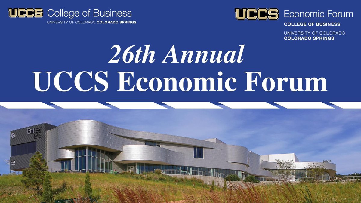 UCCS's tweet photo. The 26th annual UCCS Economic Forum is about to get underway at the Ent Center for the Arts.
Have any economic questions for our speakers today? Submit them to: https://t.co/K3ncTMM0KS.
And tweet along with us using the #EconForum hashtag! https://t.co/QPEY4b3eHH